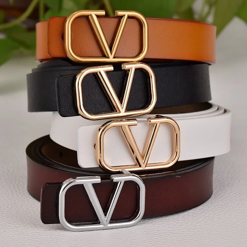 السيدات المألوف تنوعا السلس مشبك حزام من الجلد رسالة مزين فستان الجينز التبعي تصميم الخصر النحيف #1