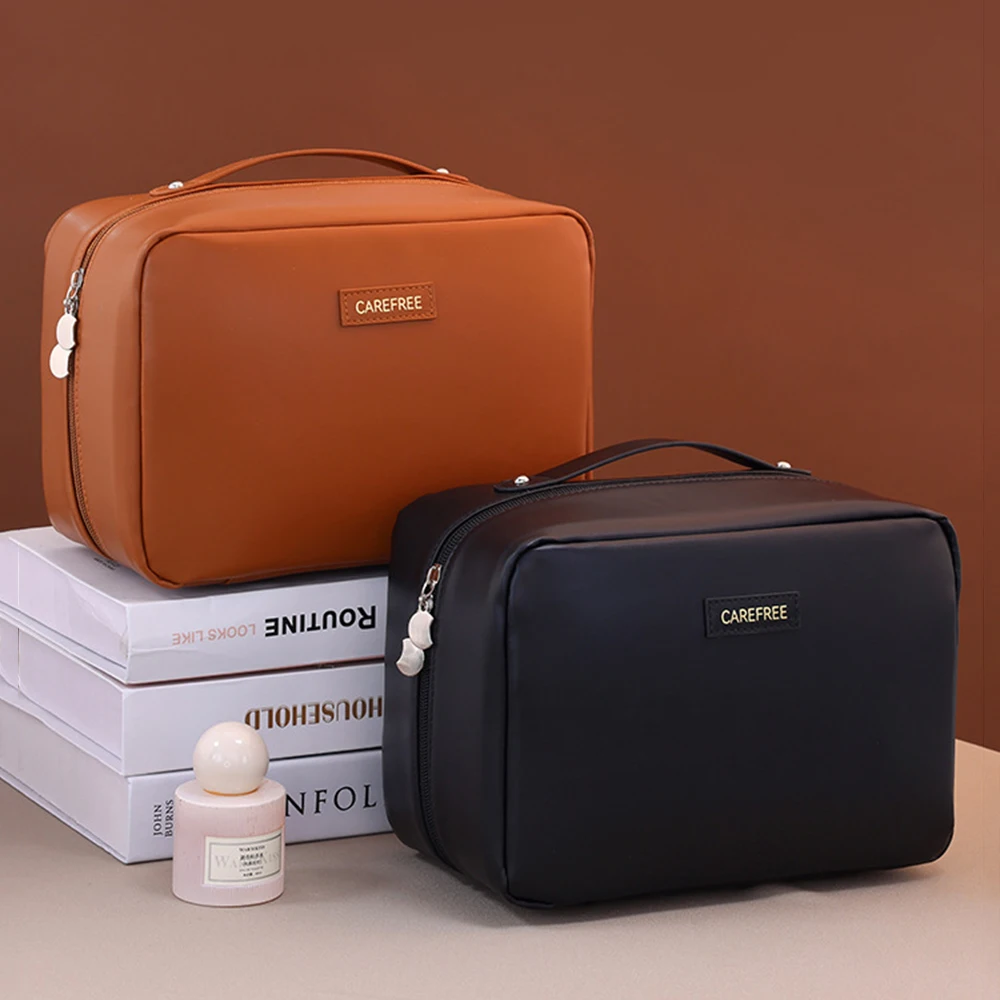 Luxus PU Große Kapazität Frauen Tote Make-Up Tasche Kosmetische Toilettenartikel Lagerung Multifunktionale Falttasche Reise Mäppchen – Detail 1