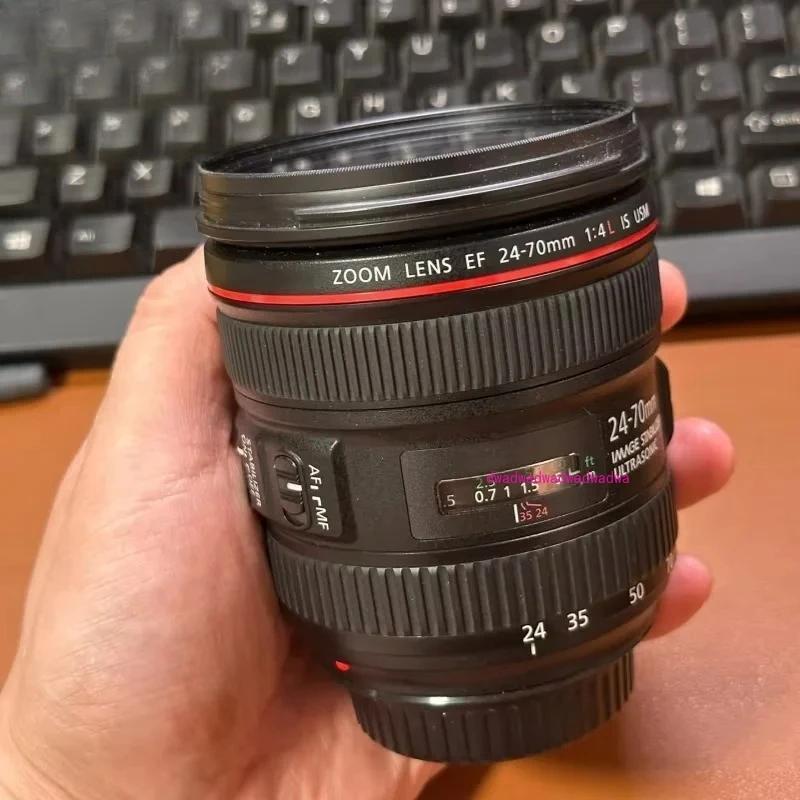 98% novo ef 24-70mm f/4l is usm lente para canon eos 5d mark iv 5d3 6d mark ii 6d 7d 7d2 90d 80d 77d 5d2 câmera slr canon