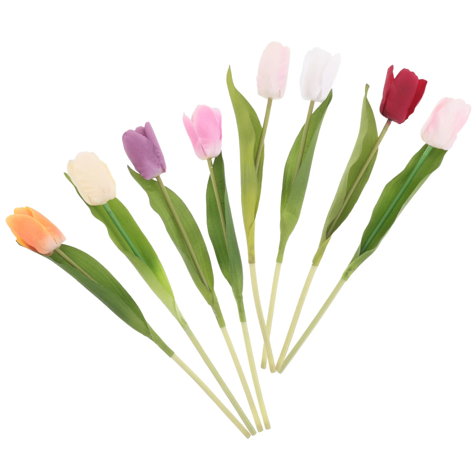 

8pcs Artificial Tulip Bouquet Realistic Flowers Wedding Decor Faux Tulips Tabletop Vase Ornament Floral Arrangement