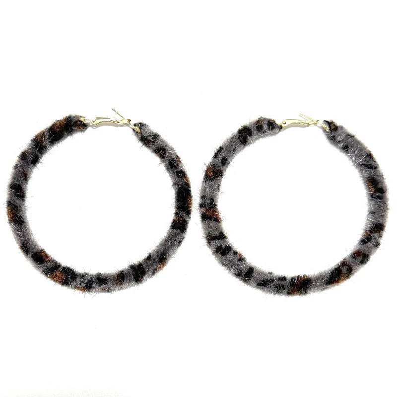 Y2K Schmuck Rosa Leopardenmuster Ohrringe für Frauen Sexy Accessoires Punk Mode Ästhetische Geometrische Ohrringe Gothic Ohrringe – Detail 3