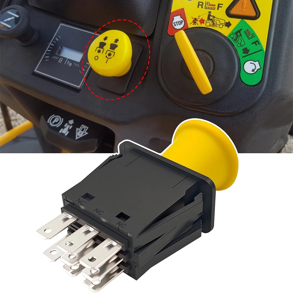 PTO Clutch Switch 8 Pin 10 AMP Interrupteur Clutch PTO Electronic Push Button Switch for Various Models of Lawn Mowers