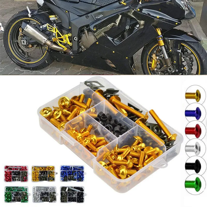 177 adet motosiklet CNC alaşım kaporta cıvata vida somunu kiti Suzuki GSXR 600 750 1000 K1-K8 Kawasaki z750 z900 z1000 z800 400 300