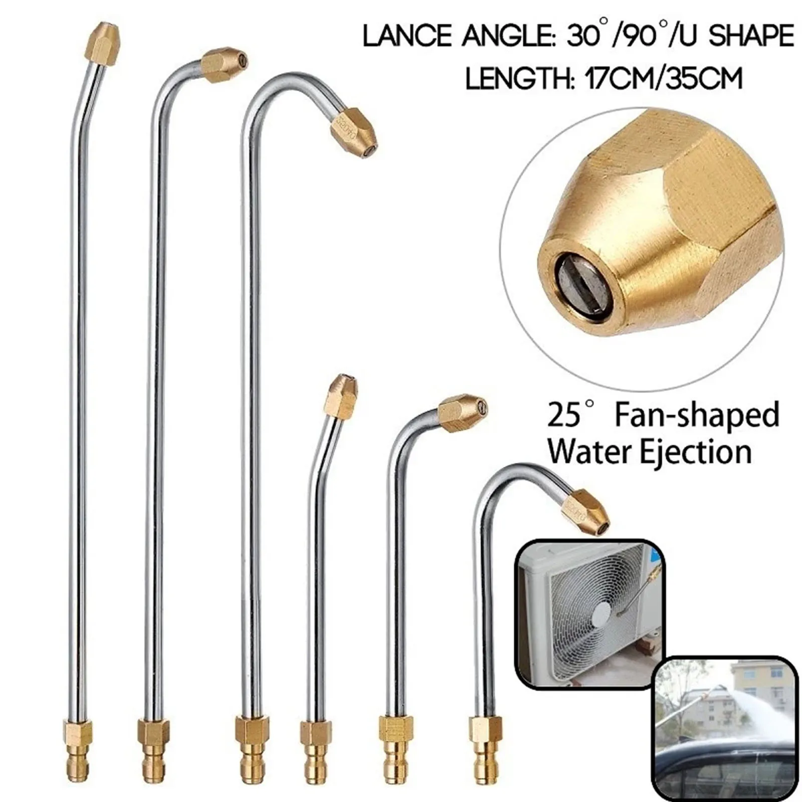 3Pcs High Pressure Washer Extension Wand Easy To Operate 1/4in Quick Connect for Undercarriage and Gutter Cleaner Attachment