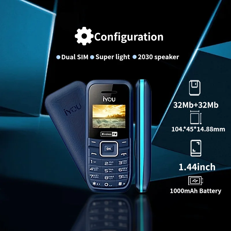 【 5-7 day ultra long standby 】 IYOU 3036 feature phone! 1.44 inches | Dual SIM dual standby | 1000mAh battery | Backup machine
