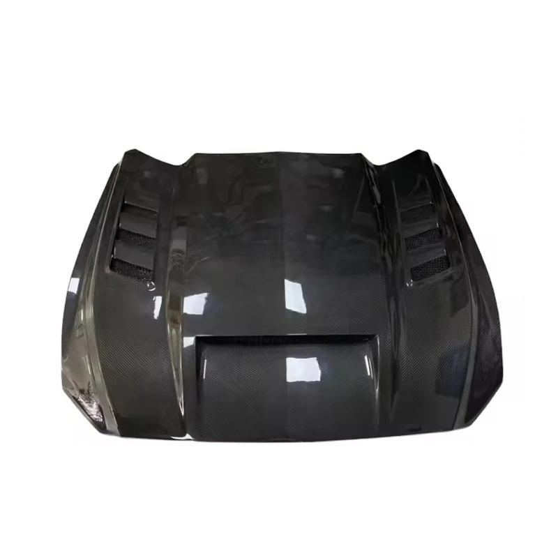 Langyu Mustang Accessories Open Hole Engine Hood Cover Carbon Fiber TF Style Front Bonnet For Ford Mustang Hood