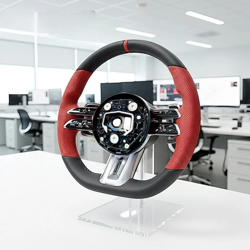 

Leather Steering Wheel for Upgrade Customized W223 W247 W253 W204 Red Mark