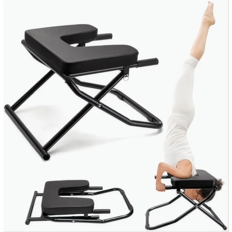 Metal Inversion Chair Adjustable Yoga Stand for Shoulder Balance Core Strength Training Home Gym Fitness Equipment Exercise