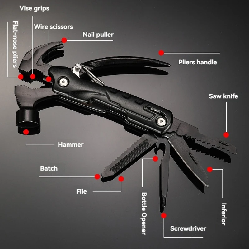 Wrench Hammer Combination Universal Folding Pliers EDC Tool Wrench Universal Folding Pliers Multi Functional Hand Tools