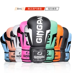 GINGPAI Good Quality Pink Adult Kids Kick Boxing Gloves Muay Thai Training Fighting Sandbag Men Women Grappling MMA Boxing Mitts