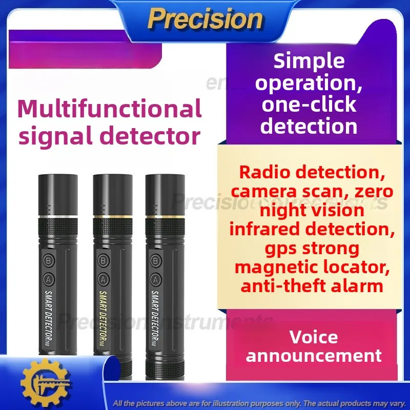 2026 Mini Camera Detector with Voice Alert Magnetic Locator Anti Spy Hidden Camera Finder 5 in 1 Security Device for Home