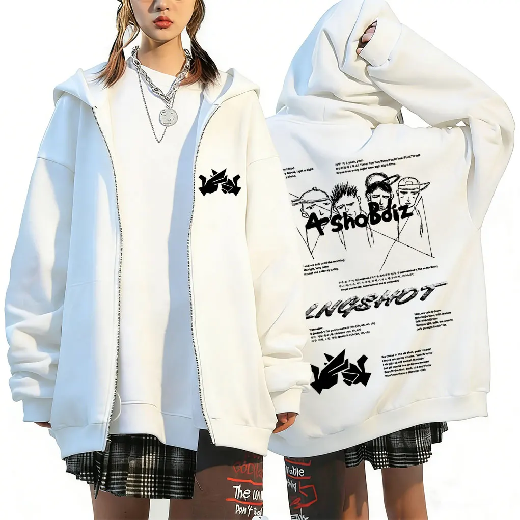 

Korean Fashion Kpop Lngshot Jay Park Merch Zipper Hoodie Men Women Fleece Cotton Zip Up Jacket Male Oversized Zip Up Sweatshirt