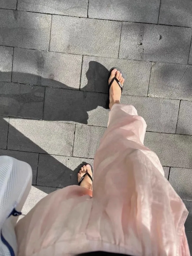 Pantaloni casual larghi Pantaloni lunghi da pendolarismo sottili a doppio strato da donna Pantaloni estivi rilassanti a gamba dritta a vita alta