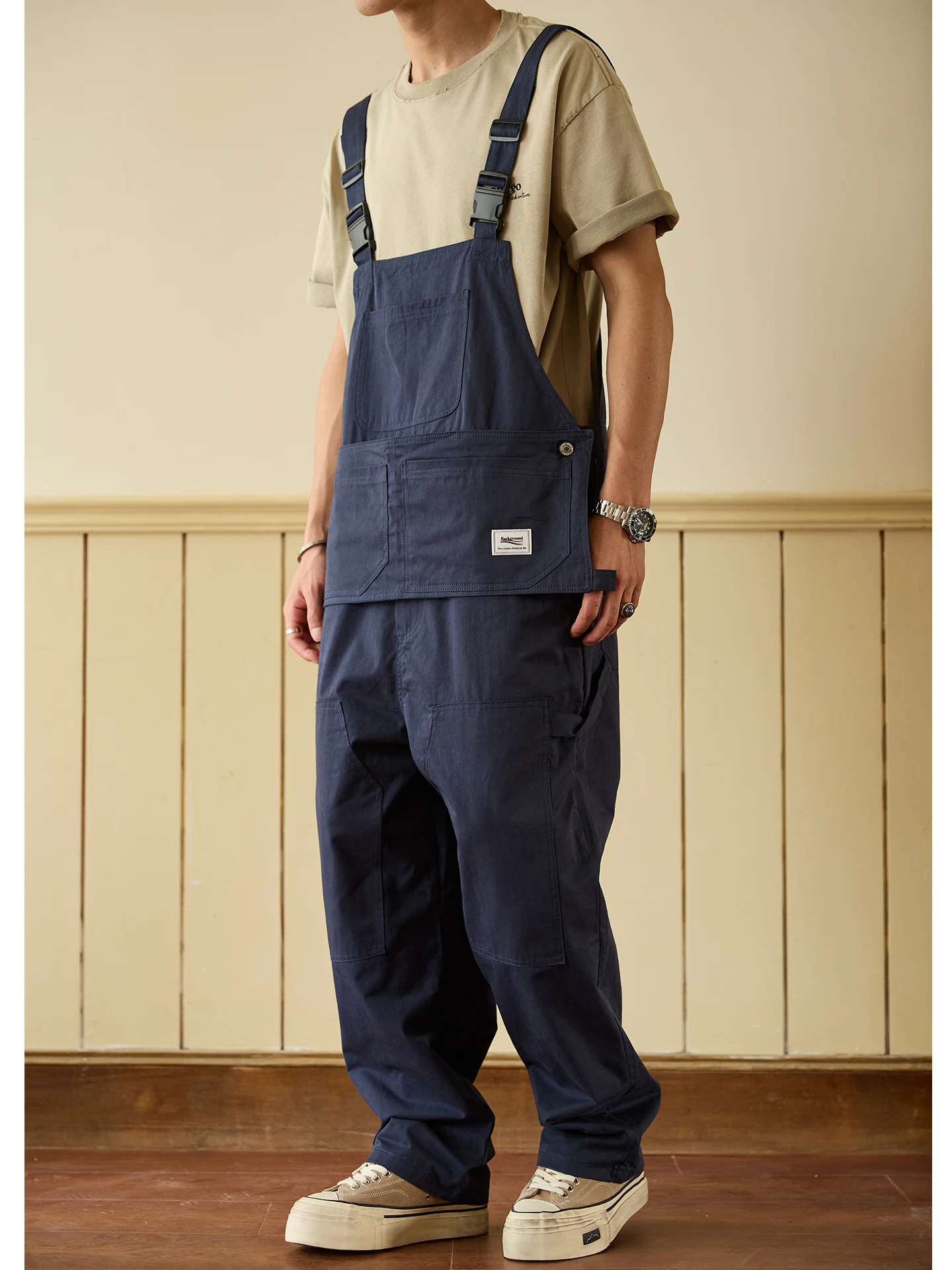 

American Sle Casual Overalls Men's Vintage Straight Loose Hip Hop Leisure Pants Youth Harn Long Trousers Workwear