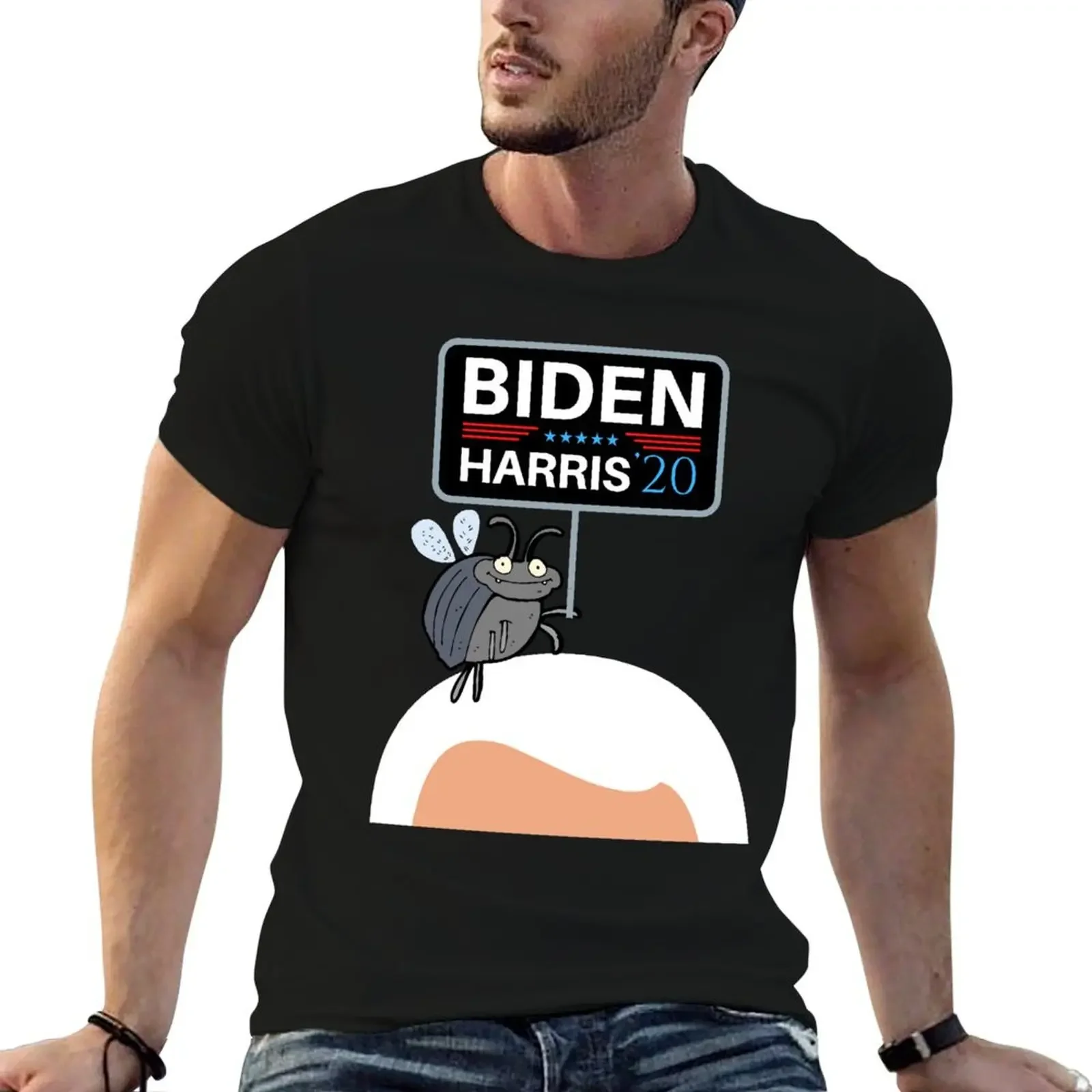 

Biden Harris Debate Fly on Mike Pence's Head T-Shirt anime figures tees anime t shirts shirts men graphic