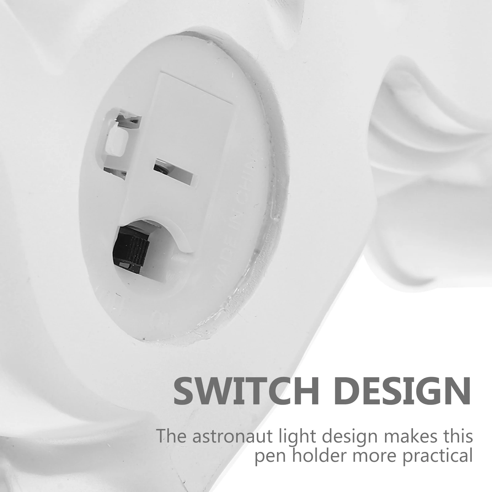 

Astronaut LED Pen Holder Resin Cartoon Pencil Cup Desktop Organizer Multi-Purpose Stationery Pot for Office Kids Study Room