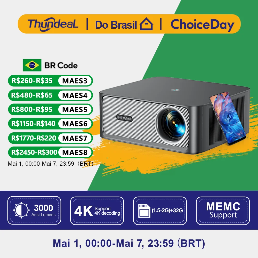 ThundeaL TD98Pro Projetor Portátil 2K 4K Full HD Filme Gaming TD98 Pro 2G 32G Vídeo Home Theater WiFi Android Beam Projetor proj