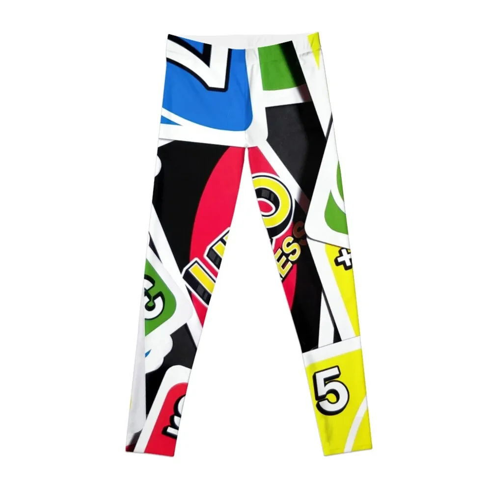 

Uno Express Colorful Playing Cards Pattern Leggings push up fitness Women's high waist sportswear for gym Womens Leggings