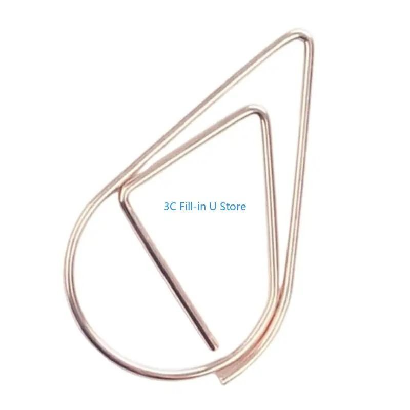 G8TA 100 PCS Nước thả hình dạng giấy clip kim loại clip dấu trang nhỏ