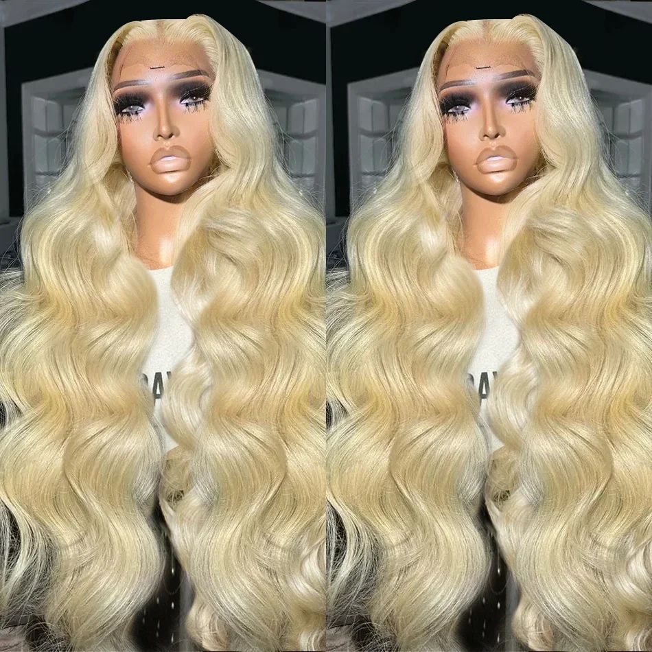 36 38 Inch 613 Honey Blonde Color Wig HD Transparent Body Wave 13x6 Frontal Human Hair Wig For Women 13x4 Loose Lace Front Wig