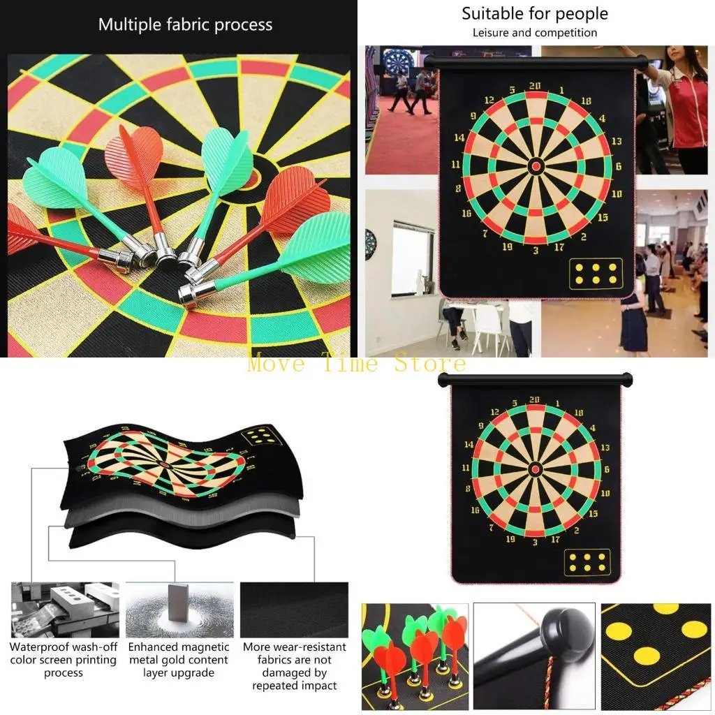 

92ME Набор двухсторонних рулонных досок для дартса Магнитная доска для дартса Магнитная настольная игра в дартс