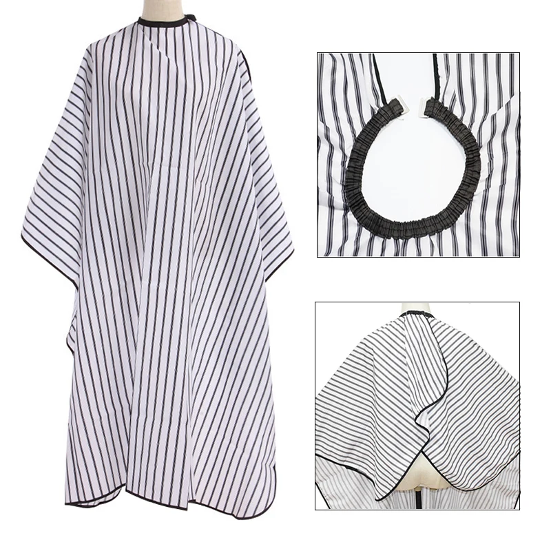 140*160 Adjustable Black White Stripe High Quality Haircut Hairdressing Barber Cloth Waterproof Gown Hair Cutting/Barbers Cape