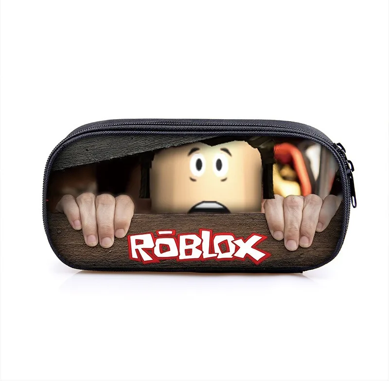 جديد ROBLOX طباعة طبقة واحدة حافظة أقلام البوليستر عمودي مربع حقيبة أدوات مكتبية مقلمة عصرية ذات سعة كبيرة