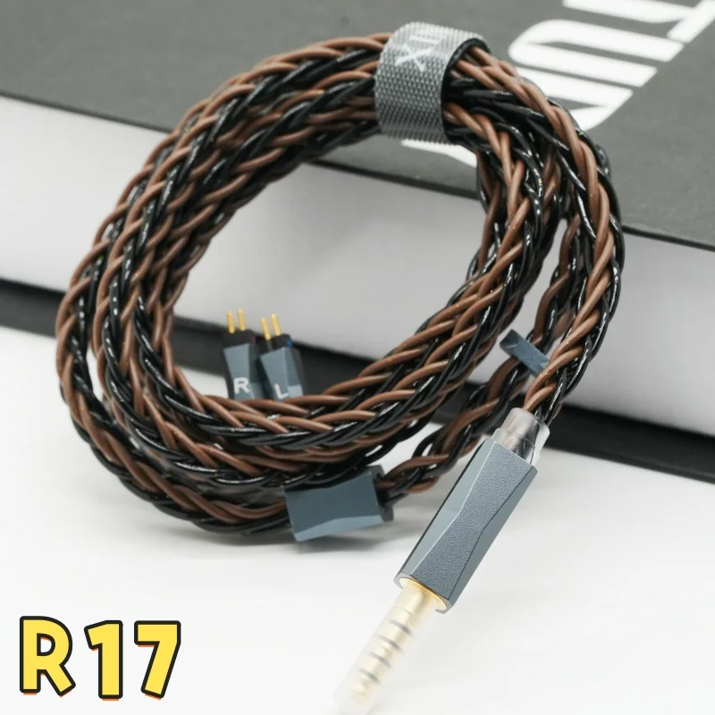 

XINHS HIFI R17 8-Strand Single Crystal Copper Five Element Hybrid HIFIEarphone IEM Cable With 4.4mm,3.5mm MMCX/2Pin Connectors