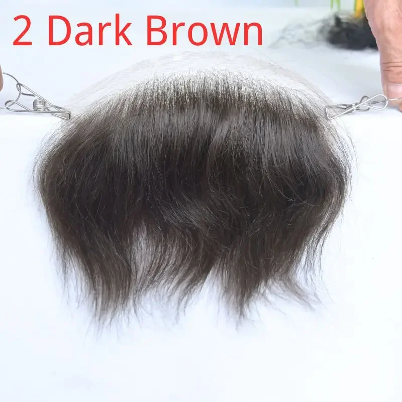 15cm Straight Man Toupee V Style Frontal Hairline for Men 100% Human Remy Hair Ultra Thin Skin PU Men's Capillary Prosthesis