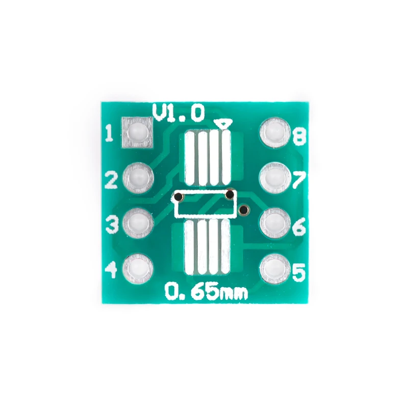 10PCS SOP8 Turn DIP8 SMD to DIP adapter Socket SOP8/TSSOP8/SOIC8/SSOP8 Board TO DIP Adapter Converter Plate 0.65mm 1.27mm