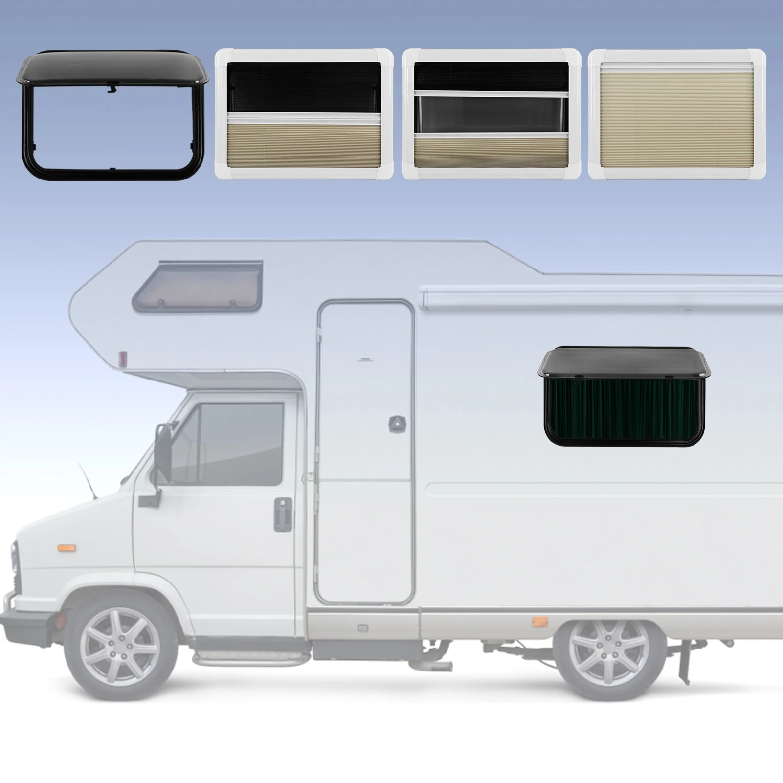 نافذة زاوية مستديرة دفع سحب نمط حماية من الأشعة فوق البنفسجية نافذة منزلقة مقاومة للماء لمقطورة تخييم القافلة RV RV نافذة دفع خارجية