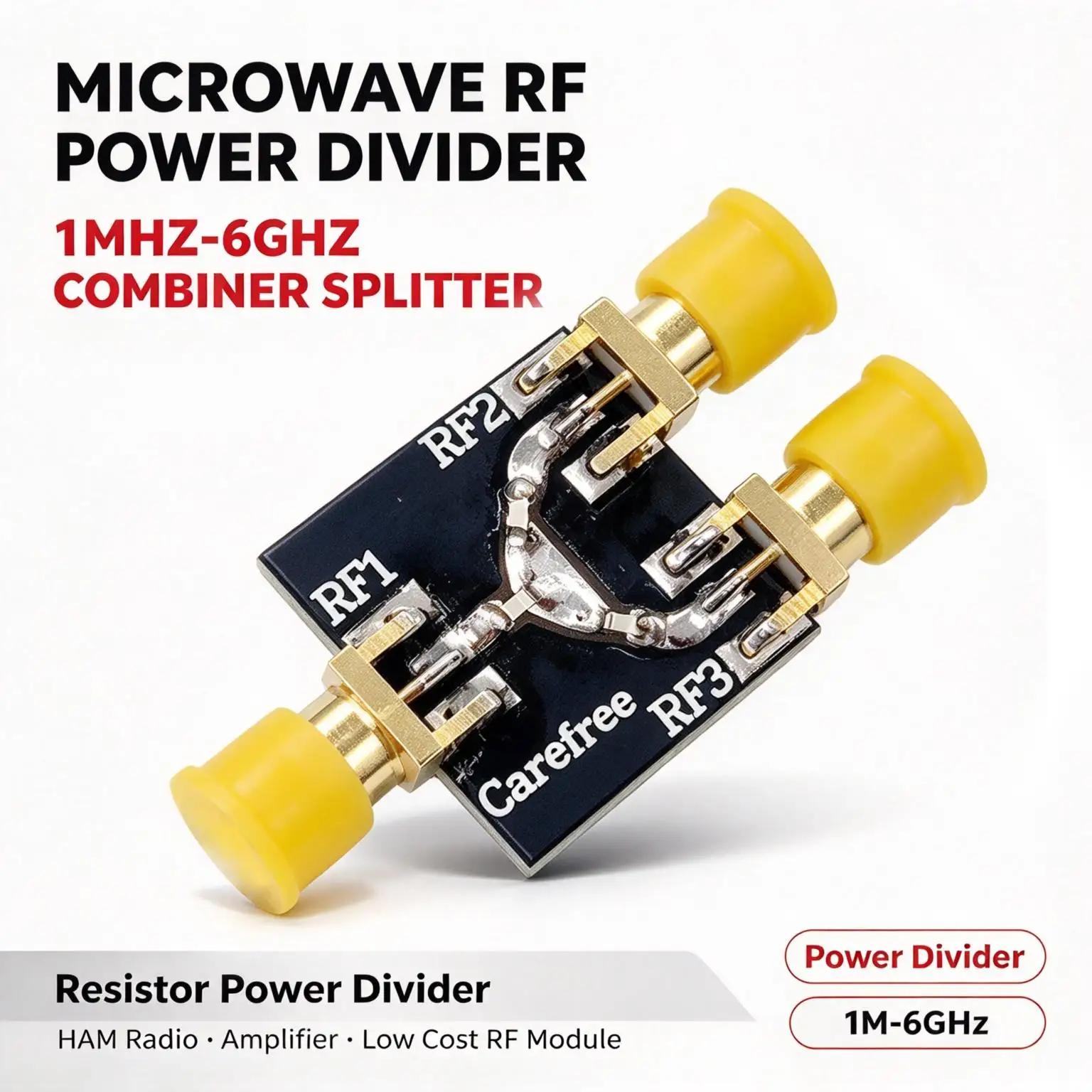 DYKB RF Power Divider 2 Way Splitter 1MHz-6GHz 6dB SMA Female Microwave Module For Ham Radio SDR Antenna Test Equipment DIY