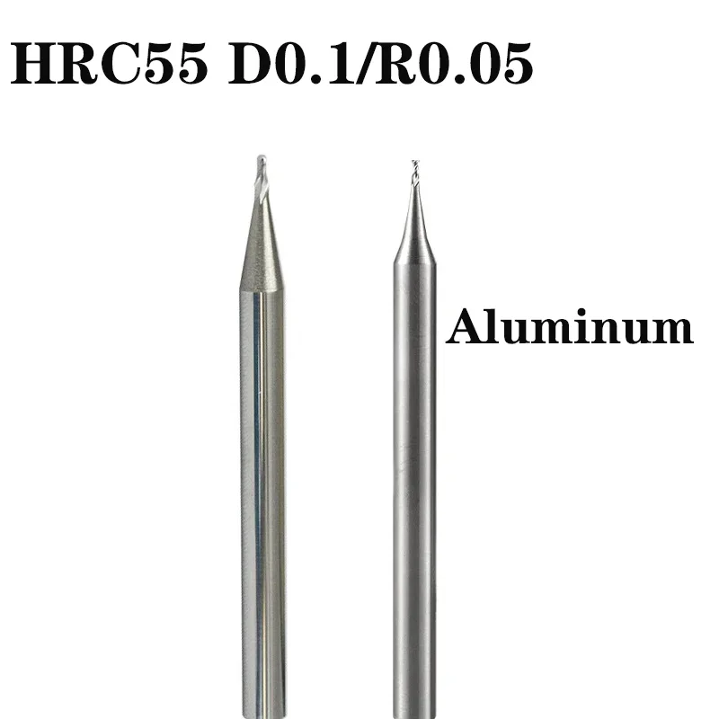 

HRC55Tungsten Steel Hard Alloy Microchannel Milling Cutter Used for Aluminum CNC Double Groove Flat/ball End Mini Milling Cutter