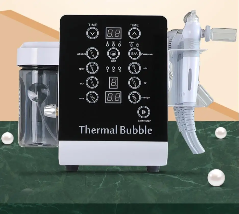 Urządzenie kosmetyczne 6 w 1: plazma, termiczna maszyna do bąbelków, hydrofacial wodorowo-tlenowy, jonowy młotek zimny, RF, bipolarny polimer-woda