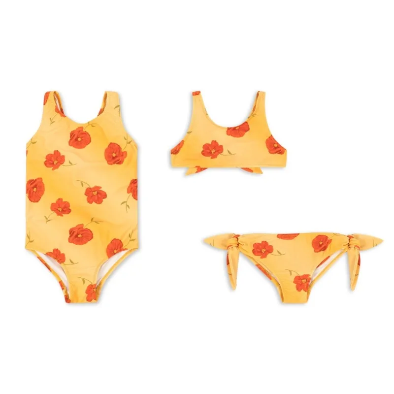 Girls Swimwears One-piece Swimsuit Yellow Girl Cute Bikini Set  Kids Beach Swimwear Two-piece  Baby Swimsuits