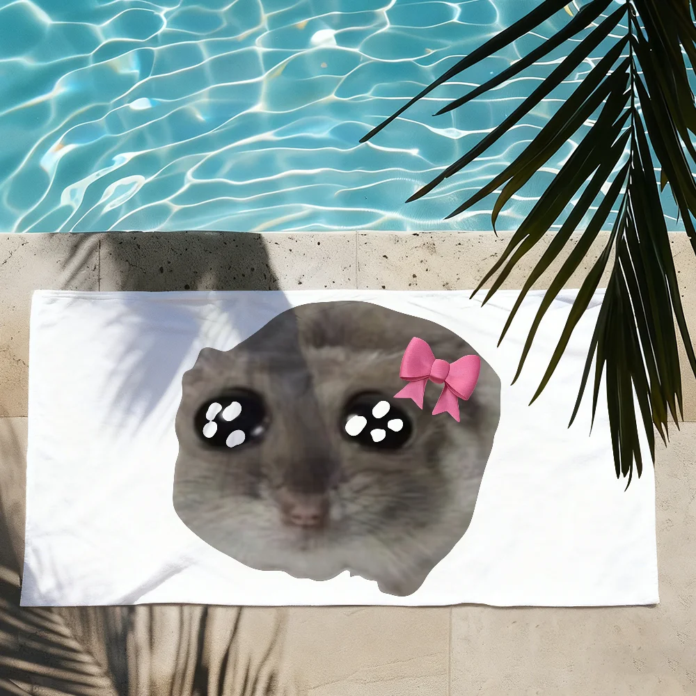 Sad Hamster Meme Cute Towel Quick Drying Beach Towels Are Suitable For Swimming Pools Camping Yoga And The Gym