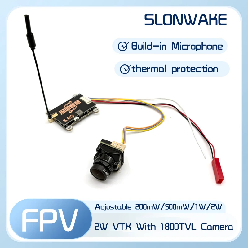 SLONWAKE 5.8G 56CH 2W transmitter VTX with CMOS 1800TVL Camera  FPV Camera Freestyle Drone Quadcopter Mode