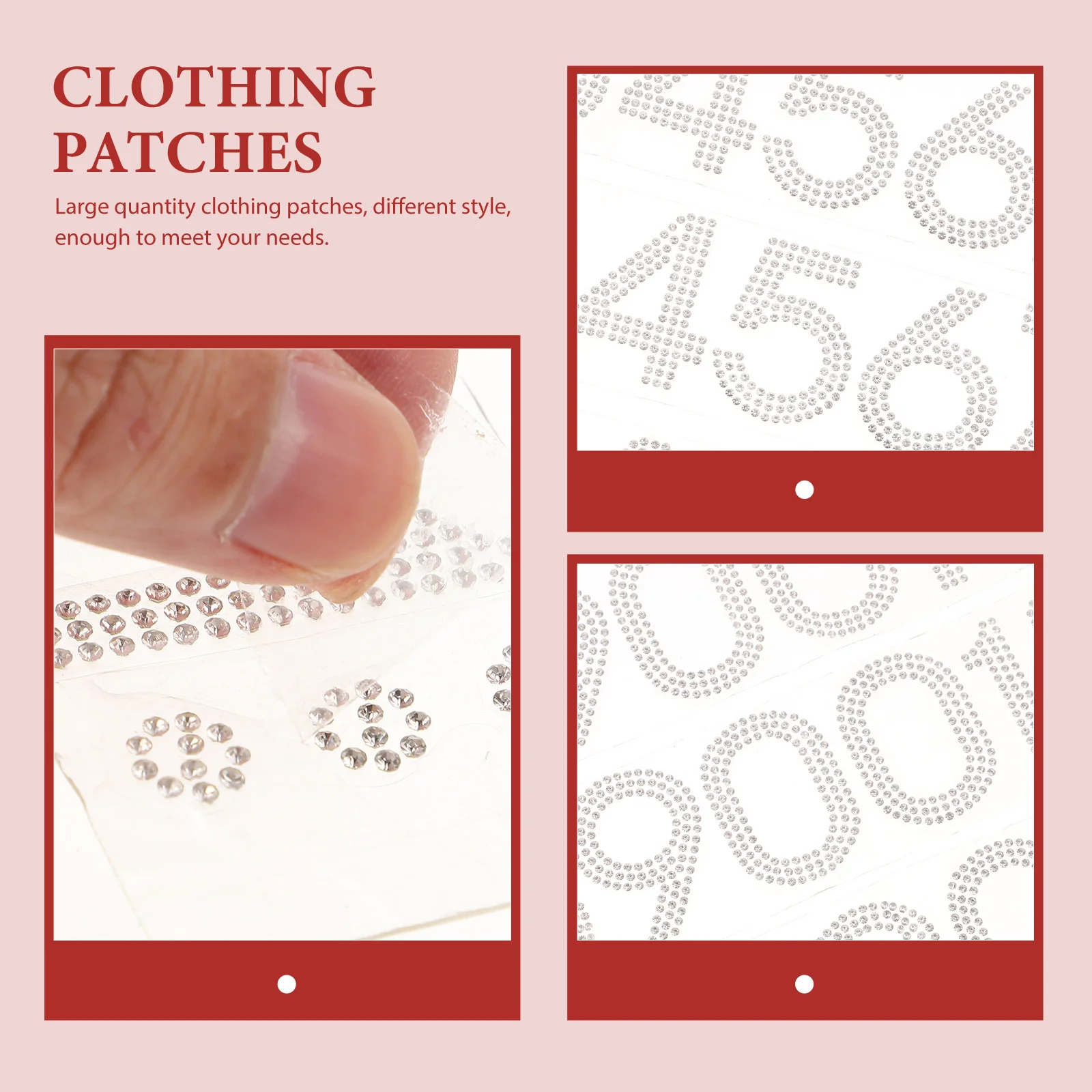 

40pcs Rhinestone Number Iron On Clothing Appliques Decorative Sewing For Garments Bags Crafts Repair Home Supplies Handmade