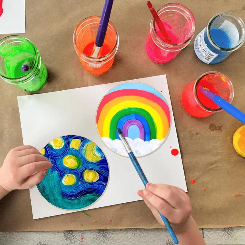 

10 шт. 30 см пустые деревянные кусочки квадраты круглые деревянные ломтики для DIY художественные ремесла живопись лазерная гравировка резьба