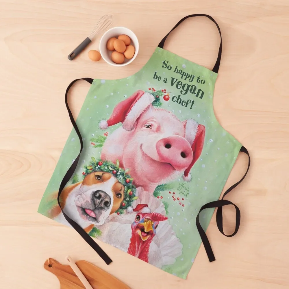 Happy vegan Xmas by Maria Tiqwah Apron Kitchen Things And For Home Woman Kitchen For Kitchen Women Apras Man Apron