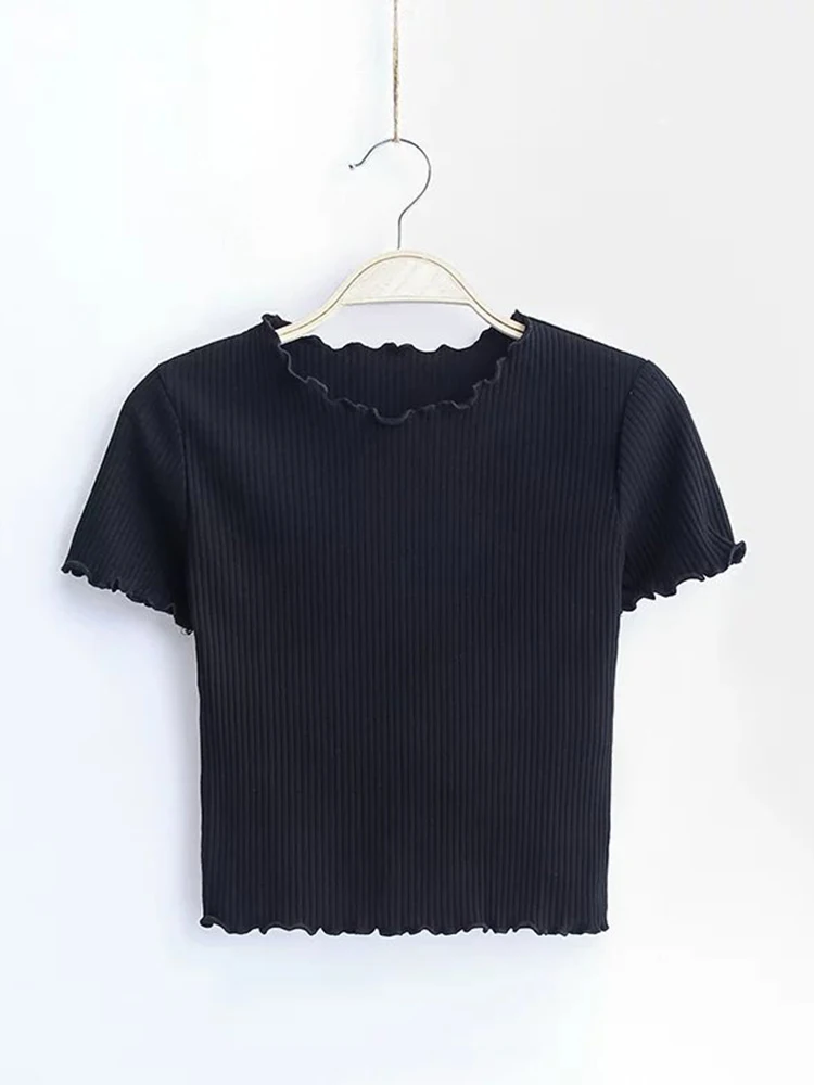 Nuova camicia estiva a maniche corte versatile e slim fit a maniche corte con bordo dolce fungo e parte superiore inferiore in filo