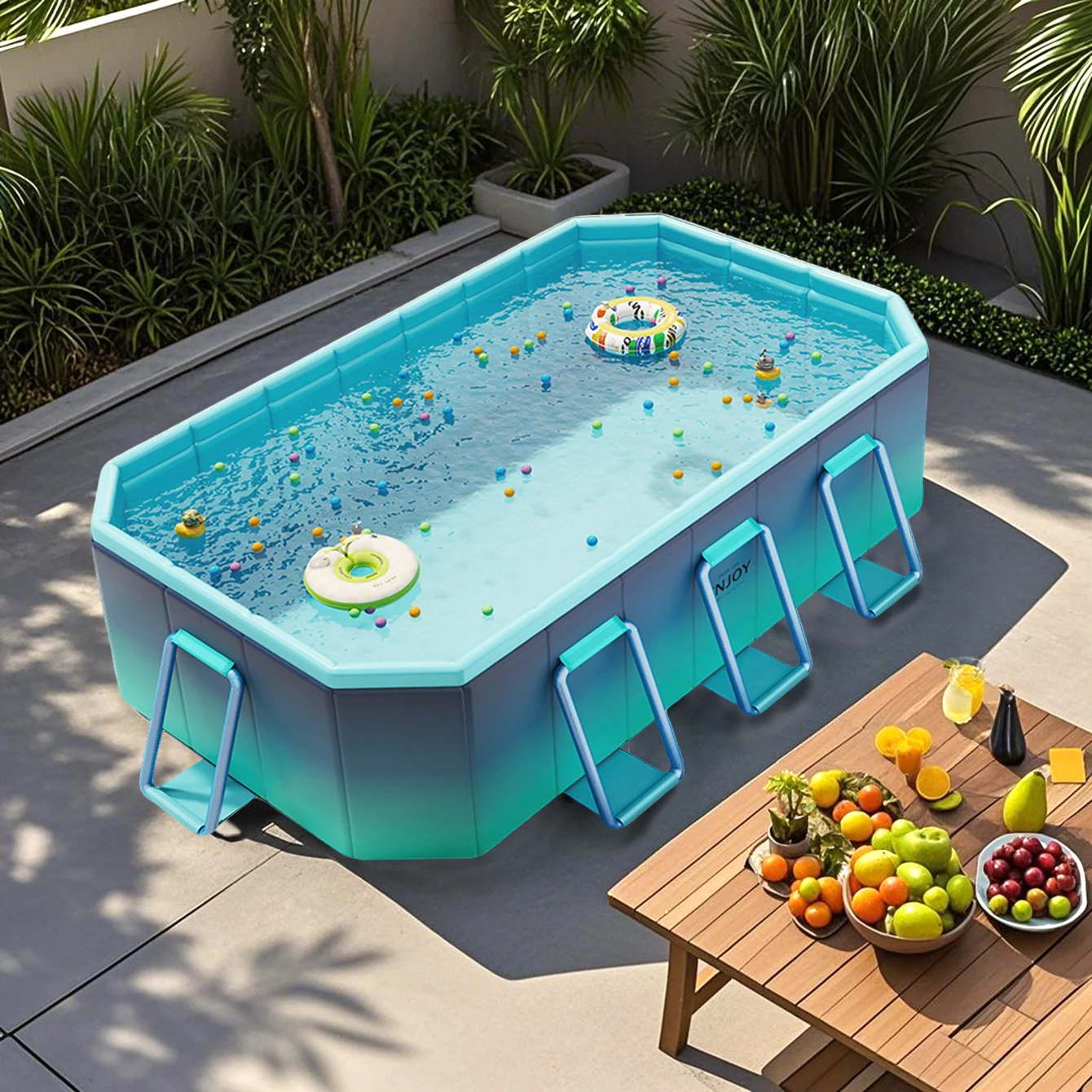 

1 шт. большой ненадувной бассейн, портативный бассейн, подходящий для семейных дворов и кемпинга.