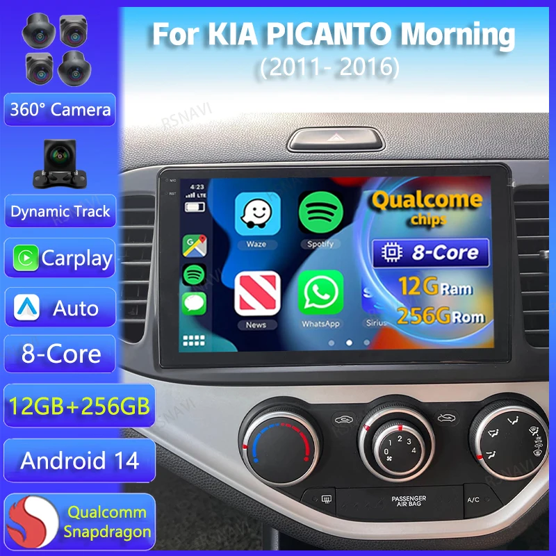 

Android 14 Carplay для KIA PICANTO Morning 2011 2012 2013 2014 2015 2016 RHD Автомобильный радиоприемник Мультимедийный плеер Стерео головное устройство 2din