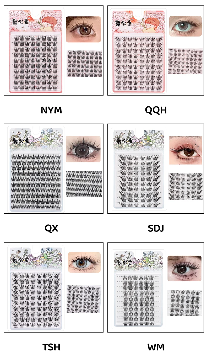 10-reihige einzelne Wimpern zum Selbermachen zu Hause, Wimpernverlängerungs-Cluster, Großhandel mit natürlichen Make-up-Wimpern – Detail 12