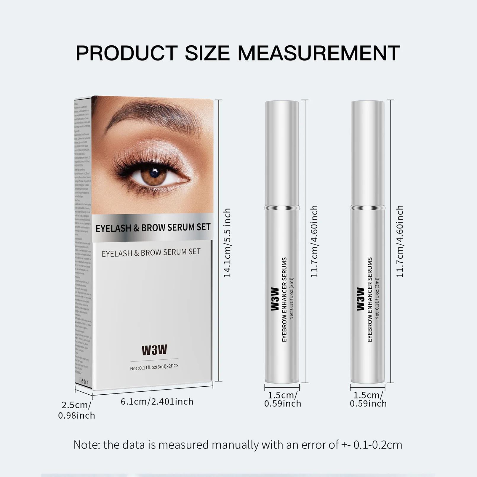 2Pcs Eyelash Brow Serum Set Nourish Moisturize Lashes Care Products 2-in-1 Combination Set