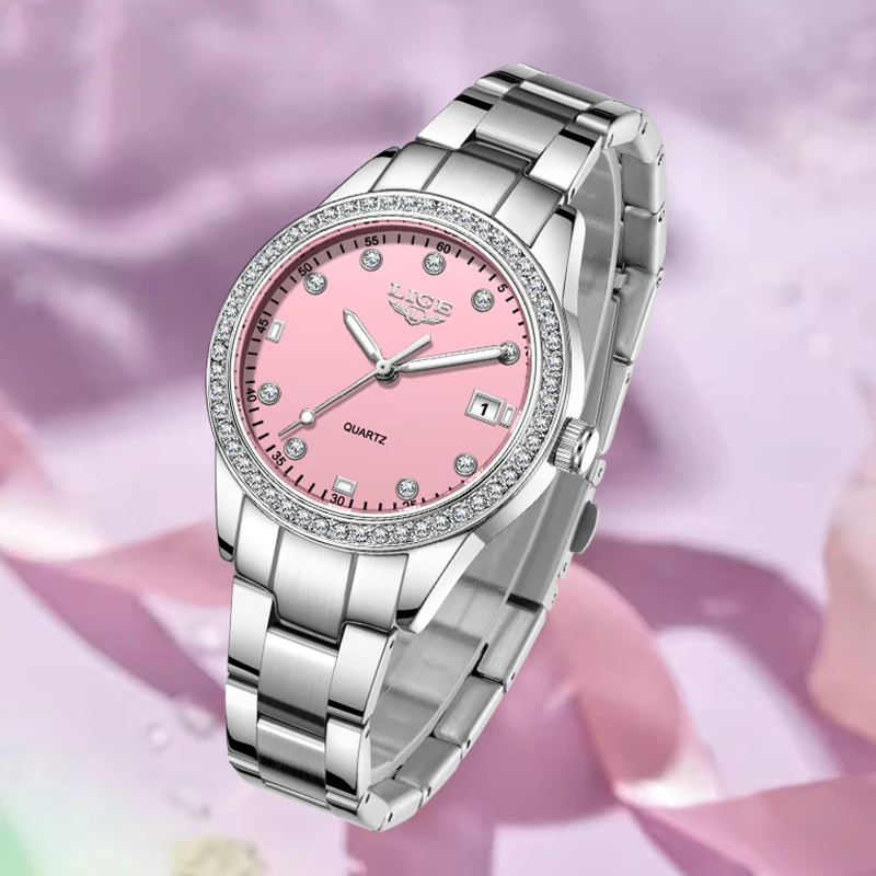 

LIGE Creative Watches for Women Simple Elegant Waterproof Diamond Ladies Watch Fashion Sport Luminous Quartz Wrist Watch Women