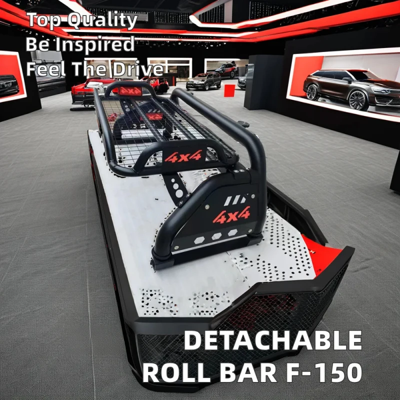 

Универсальный стальной ролл-бар F-150 Triton 4x4 с черным порошковым покрытием и корзиной, профессиональный комплект для модернизации пикапа