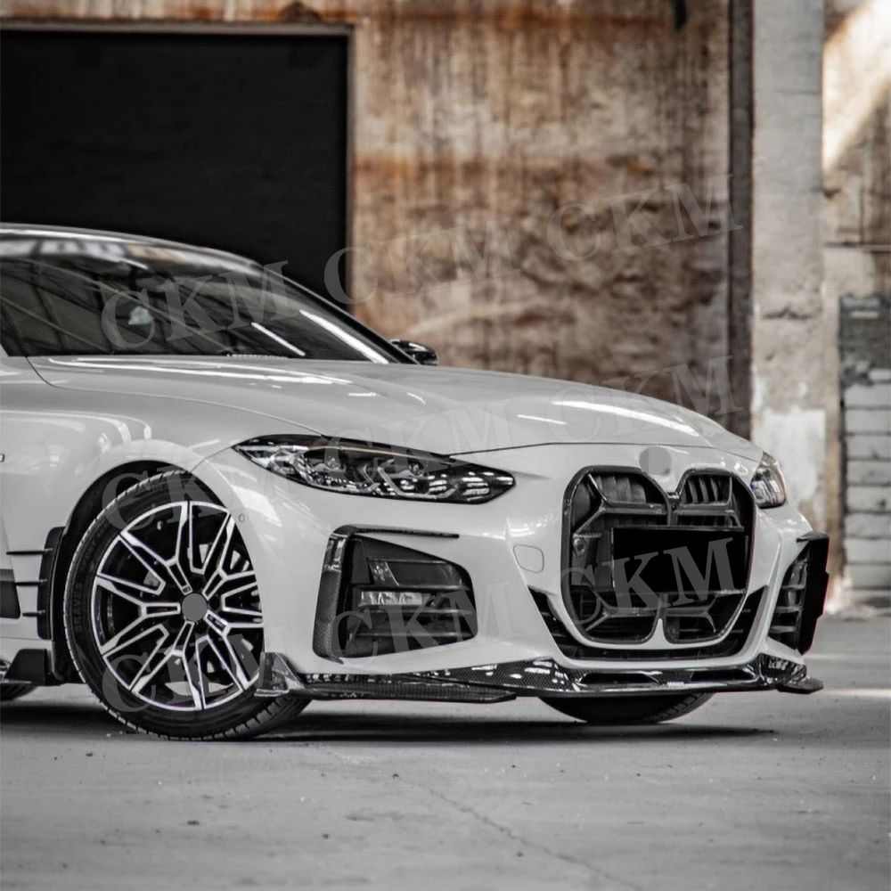

Dry Carbon Fiber Front Bumper Decoration for BMW 4 Series G22 G23 2021+ FRP Front Bumper Fins Splitters S Style Car Accessories