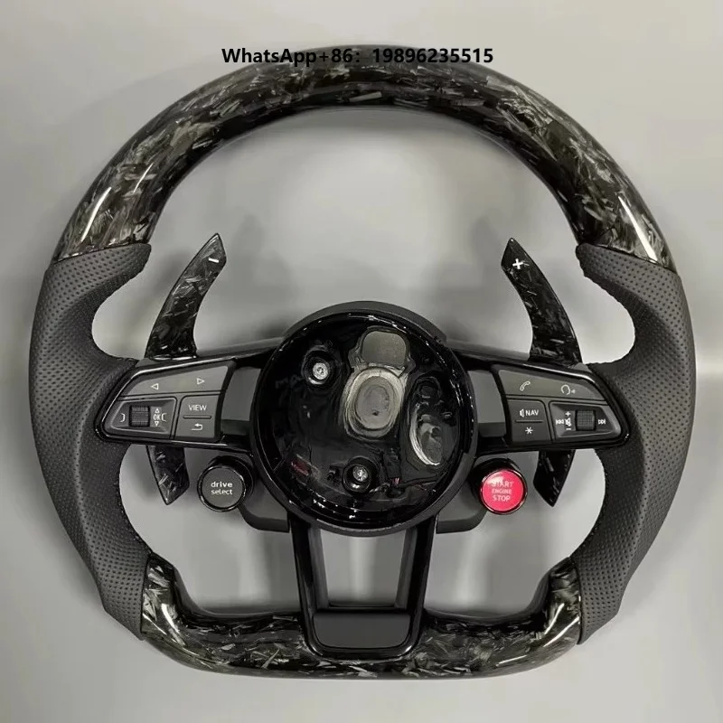 Custom Forged Carbon Steering Wheel Fits  S4 S5 S6 S7 RS3 RS4 RS5 RS6 RS7 Plug and Play D-Shape Wheel Upgrade