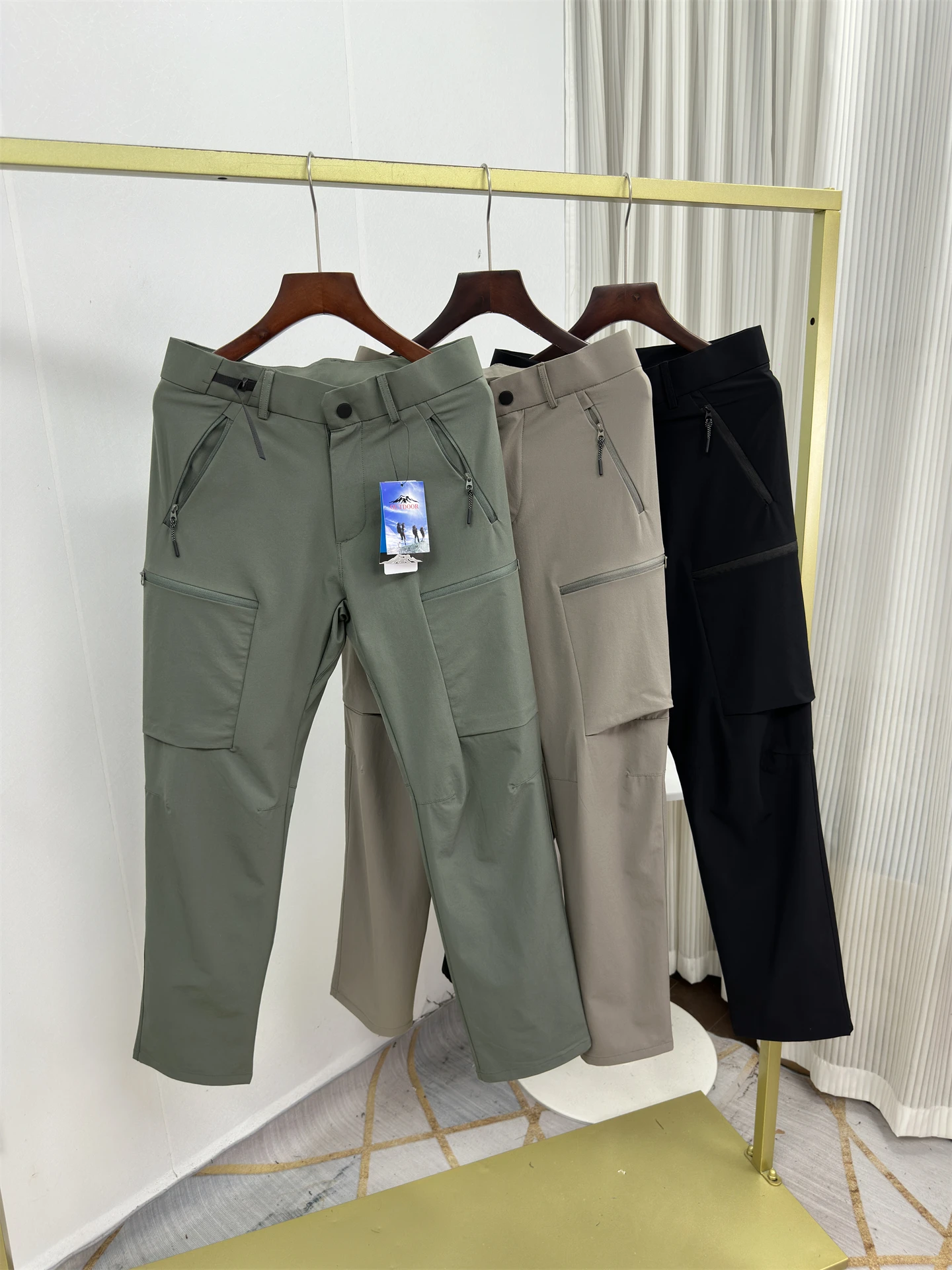 

Faionable Outdoor Work Pants Men's Lightweight Qui Dry Windproof Water Resistant Casual Trousers Multi ket Sports